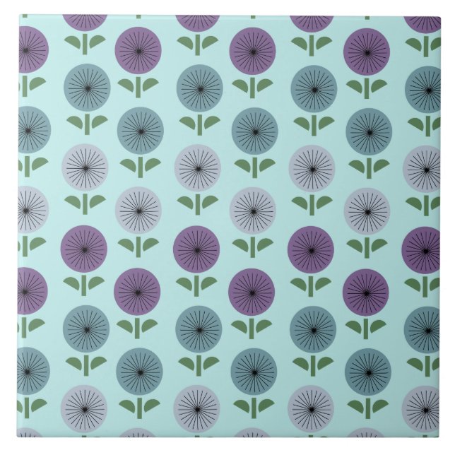 Atomic Age Flower Pattern Tile (Front)