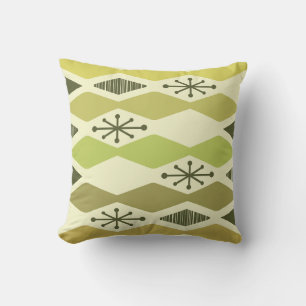 Atomic Age Geometric Chartreuse Cushion