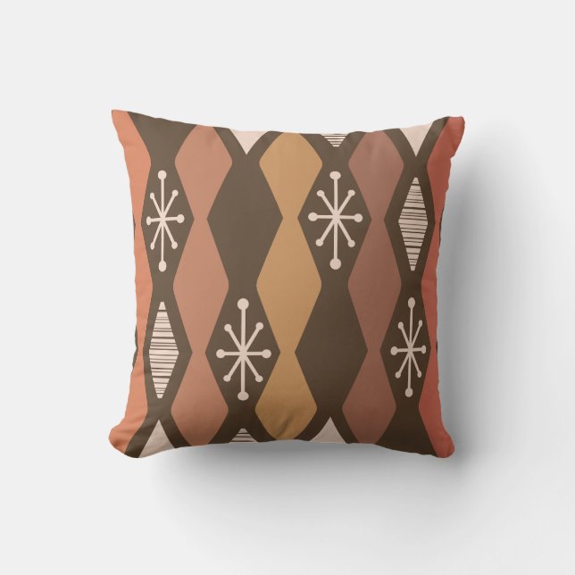 Atomic Age MCM Columns Burnt Orange Cushion (Front)
