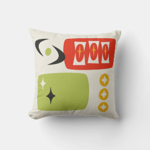 Atomic Age MCM Pattern in Red, Green, Yellow Cushion