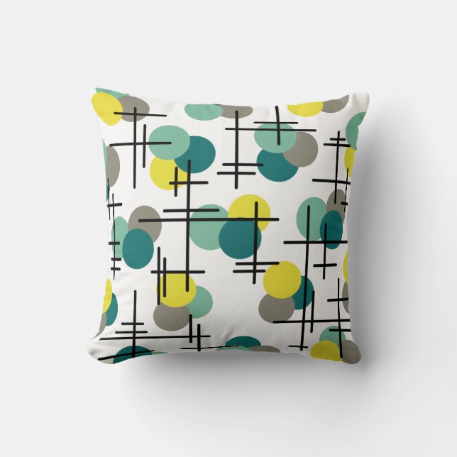 Atomic Age Molecules Pattern Cushion (Front)