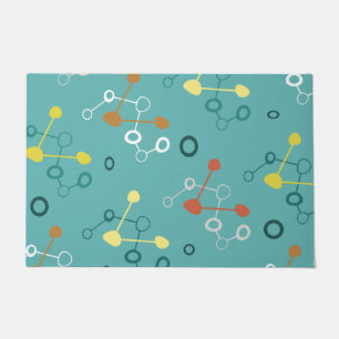 Atomic Age Pattern Turquoise Doormat