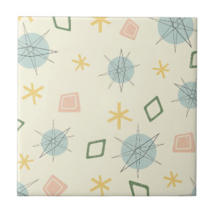 Atomic Age Planet Art Tile