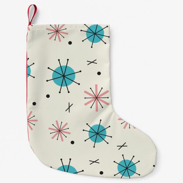 Atomic Age Planets Starbursts Small Christmas Stocking (Front)