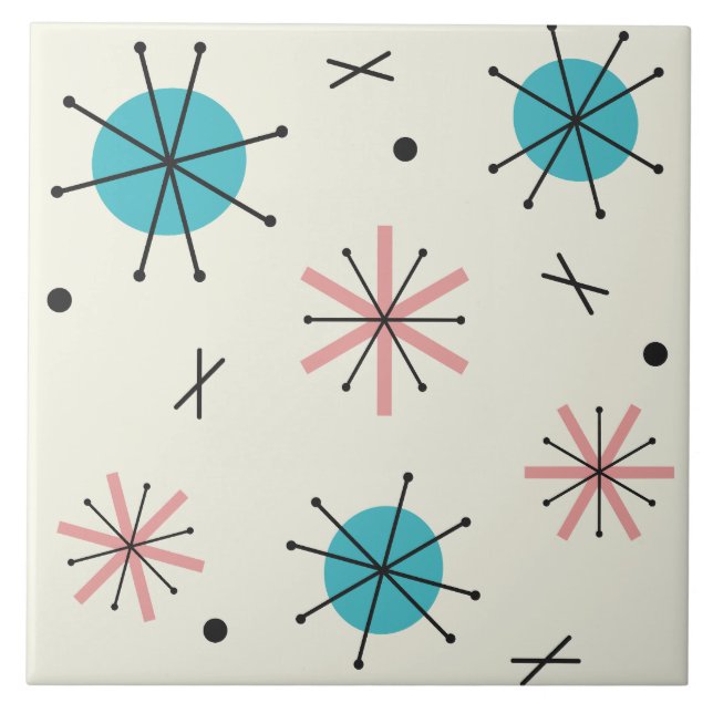 Atomic Age Planets Starbursts Tile (Front)