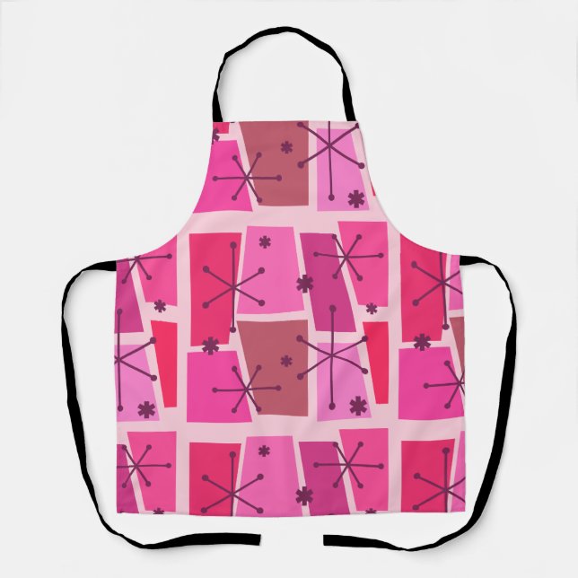 Atomic Age Pop Art Hot Pink Apron (Front)