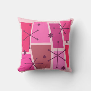 Atomic Age Pop Art Hot Pink Cushion