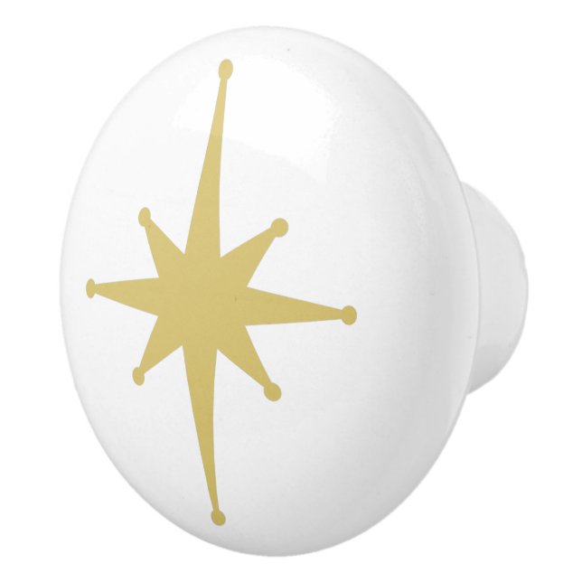 Atomic Age Retro 50s Starburst Single in Mustard Ceramic Knob (Right)