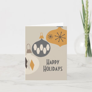 Atomic Age Retro Ornaments Happy Holidays  Holiday Card