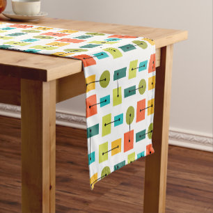 Atomic Age Simple Shapes Multicolored Short Table Runner