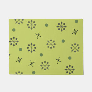 Atomic Age Sputnik Starbursts Chartreuse Green Doormat