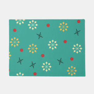 Atomic Age Sputnik Starbursts Turquoise Doormat