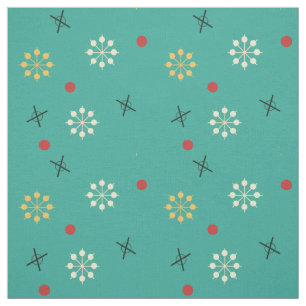 Atomic Age Sputnik Starbursts Turquoise Fabric