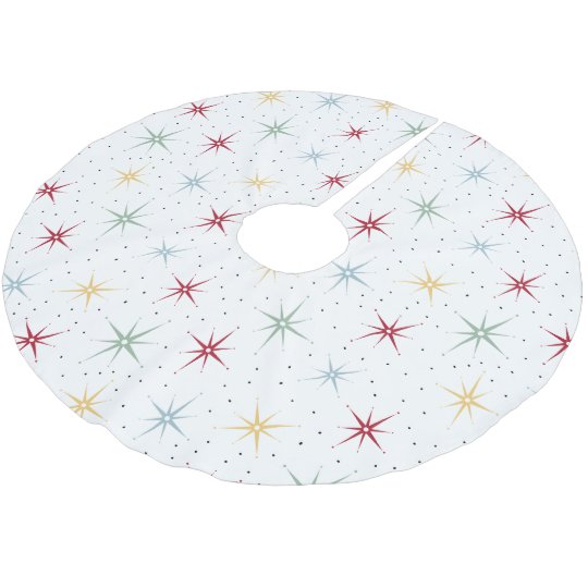 Atomic Age Starburst Pattern Mid Century Christmas Brushed Polyester