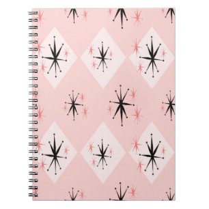 Atomic age starburst seamless pattern inspired by notebook