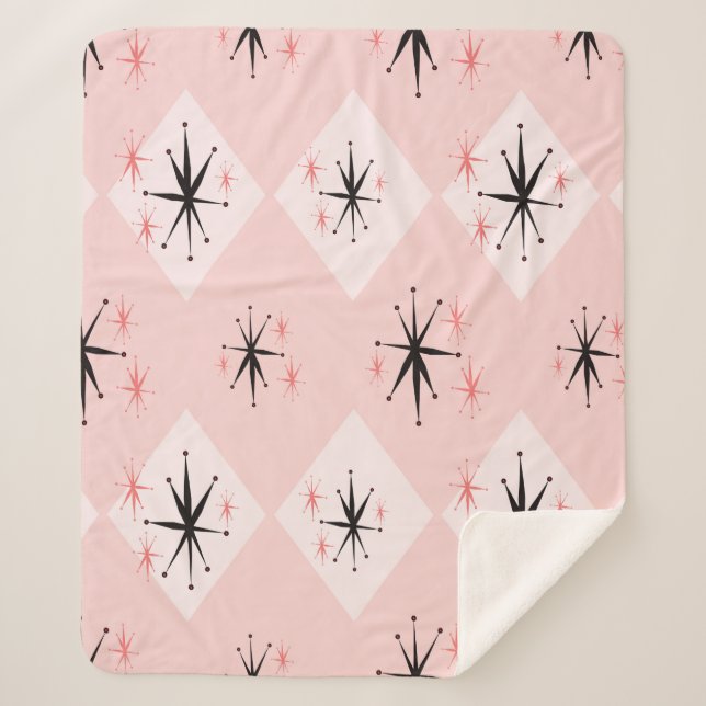 Atomic age starburst seamless pattern inspired by  sherpa blanket (Front)