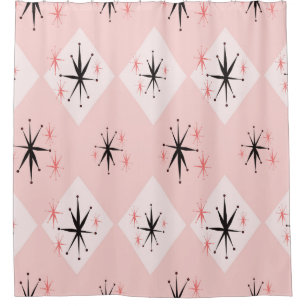 Atomic age starburst seamless pattern inspired by shower curtain