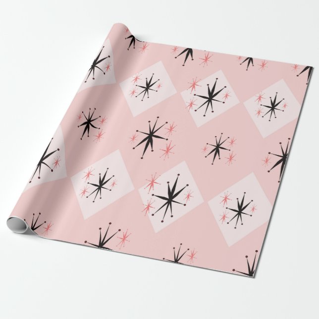 Atomic age starburst seamless pattern inspired by  wrapping paper (Unrolled)