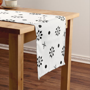 Atomic Age Starbursts Black White 1 Short Table Runner