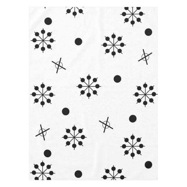 Atomic Age Starbursts Black White 1 Tablecloth (Front)