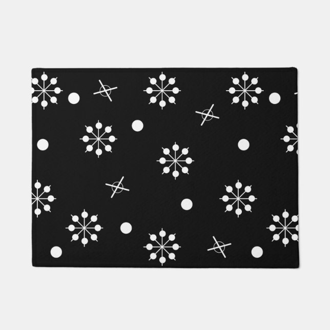 Atomic Age Starbursts Black White 2 Doormat (Front)