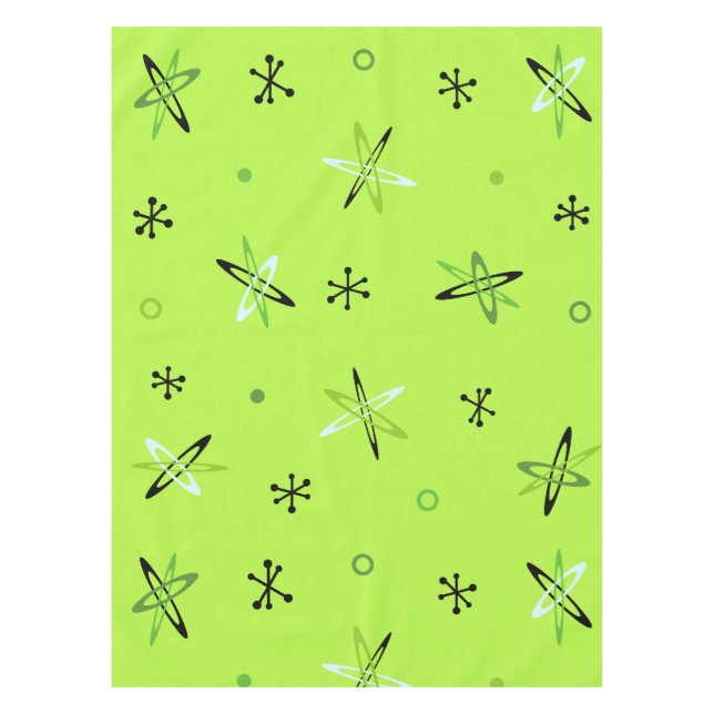 Atomic Age Starbursts Chartreuse Tablecloth (Front)