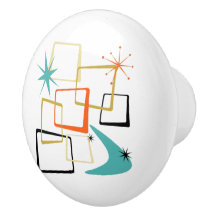 Atomic Age Stars Boomerang Squares Mid-Century