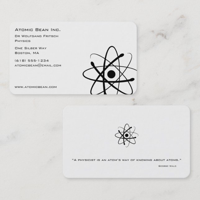 Atomic Bean | Scientist Business Card (Front/Back)