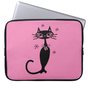 ATOMIC BLACK CAT RETRO LAPTOP SLEEVE 15"