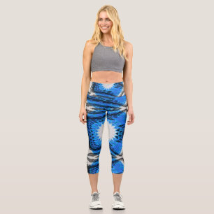 Atomic Blue Capri Leggings