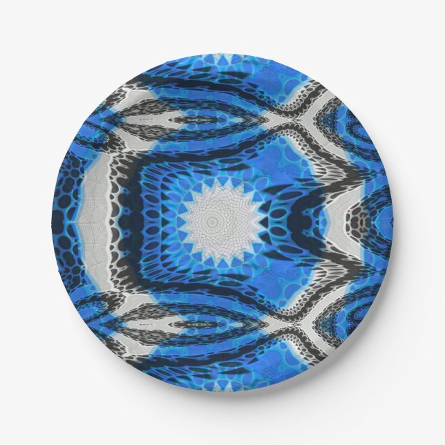 Atomic Blue Paper Plate (Front)