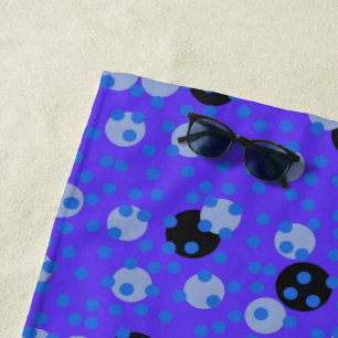 Atomic Blueberry - Retro Polka Dot Dream Beach Towel