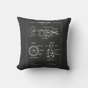 Atomic Bomb Blueprint Sketch Cushion