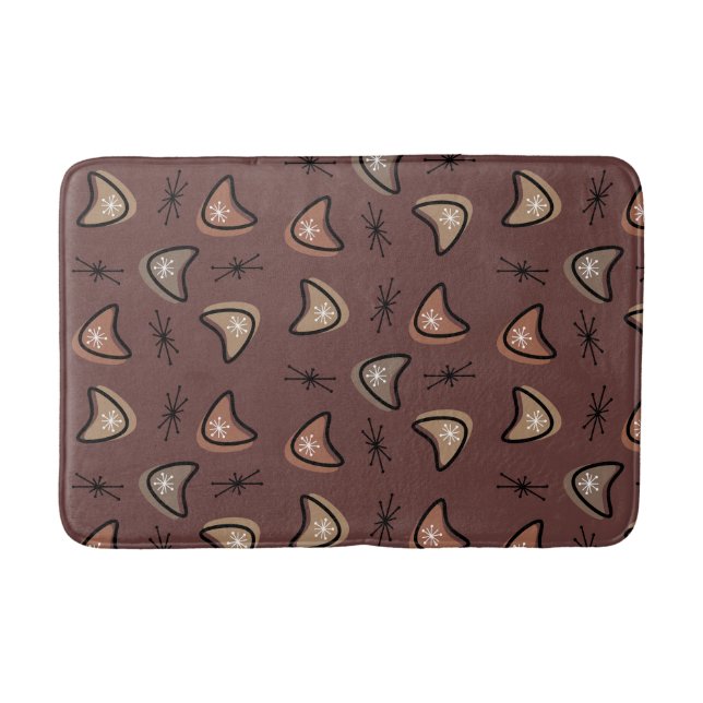 Atomic Boomerangs Starbursts Dark Academia Bath Mat (Front)