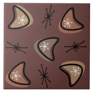 Atomic Boomerangs Starbursts Dark Academia Tile