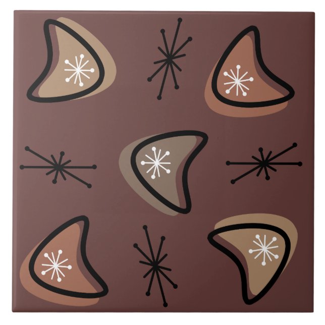 Atomic Boomerangs Starbursts Dark Academia Tile (Front)