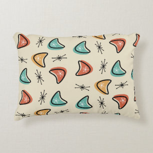 Atomic Boomerangs Starbursts Multicolored Decorative Cushion