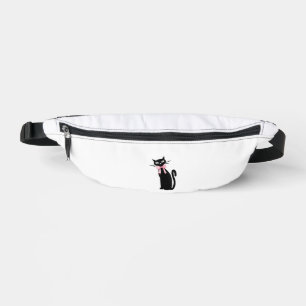 Atomic Cat With Pink Bow Cat Girly Clean Girl Kitt Bum Bags