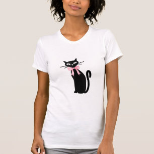Atomic Cat With Pink Bow Cat Girly Clean Girl Kitt T-Shirt