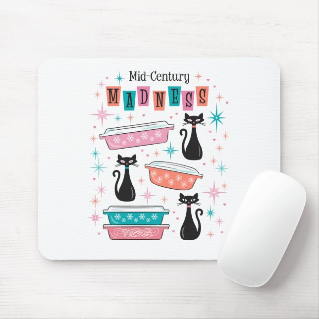 Atomic Cats Mid-Century Starburst Pyrex Mouse Pad (With Mouse)