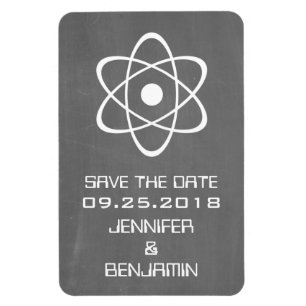 Atomic Chalkboard Save the Date Magnet, Ivory Magnet