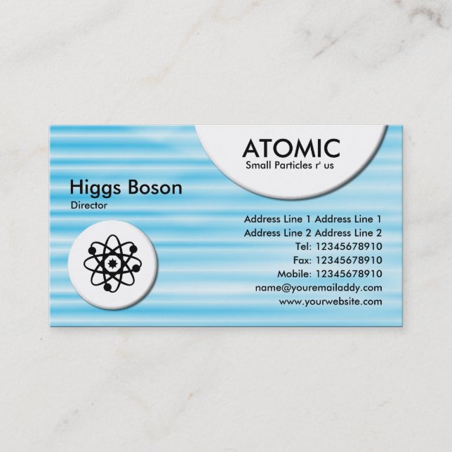 Atomic Circles - Corrugated Blue Business Card (Front)