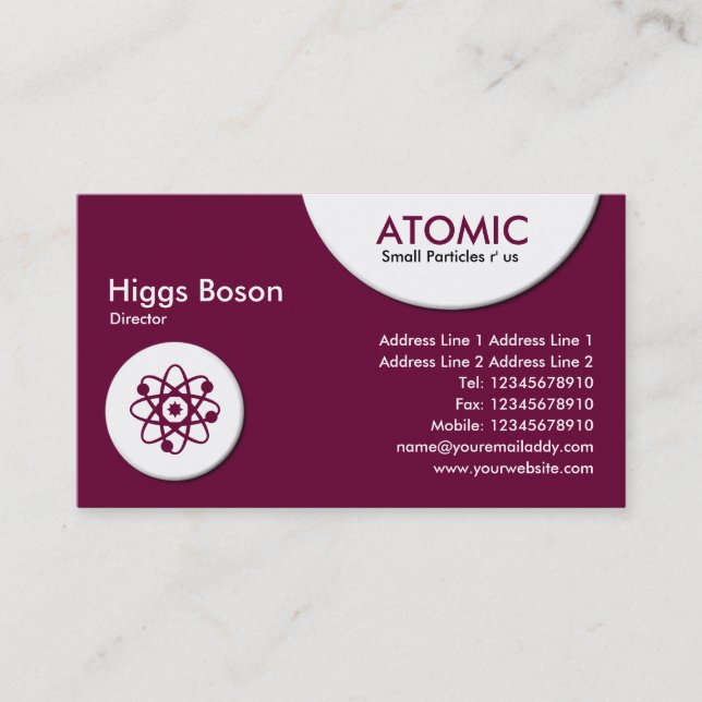 Atomic Circles - Dark Crimson (660033) Business Card (Front)