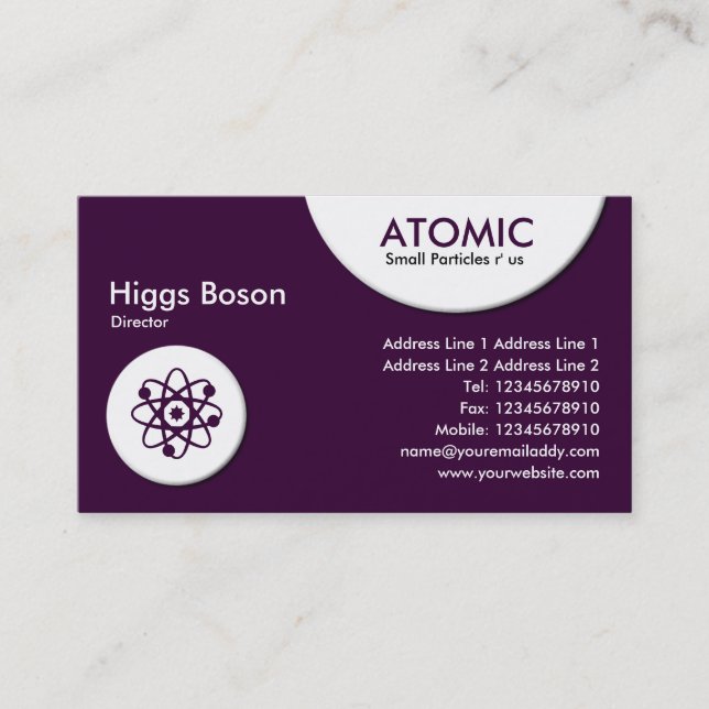 Atomic Circles - Dark Purple (330033) Business Card (Front)