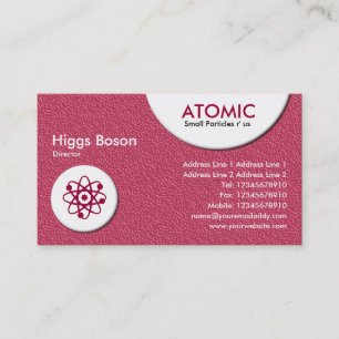 Atomic Circles - Maroon Embossed Texture Business Card