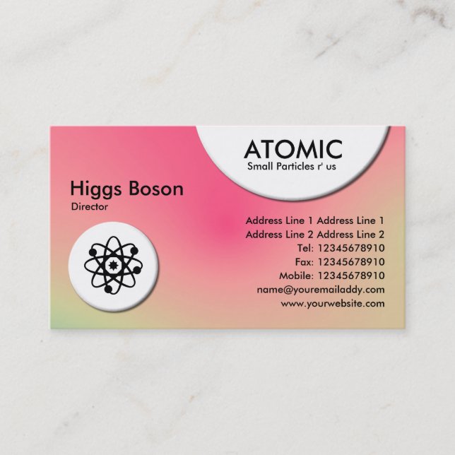 Atomic Circles - Soft Gradients Business Card (Front)