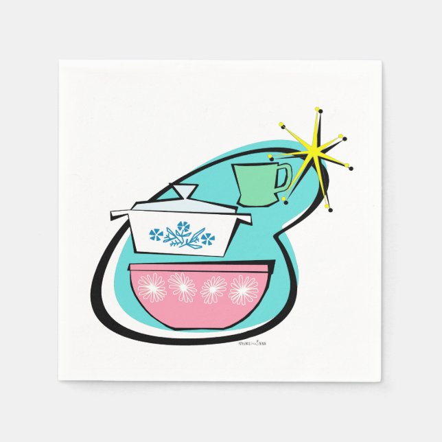 Atomic Cookware Design Paper Napkins (Front)