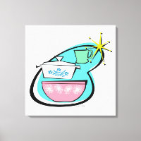 Atomic Cookware Design Stretched Canvas