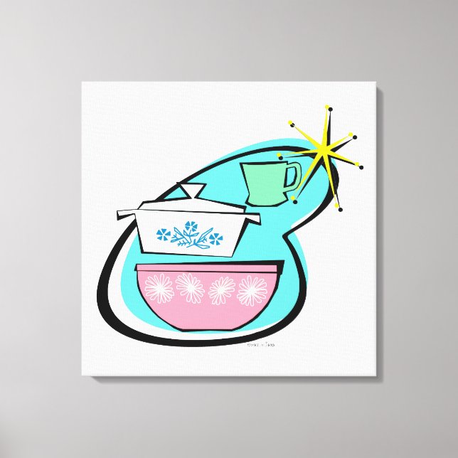 Atomic Cookware Design Stretched Canvas (Front)