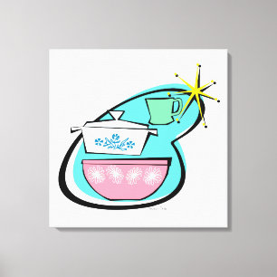 Atomic Cookware Design Stretched Canvas Print